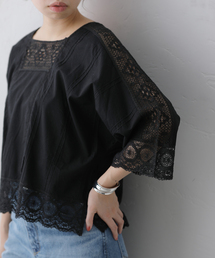 【ne Quittez pas/ヌキテパ 】CAMBRIC*LACE TOP