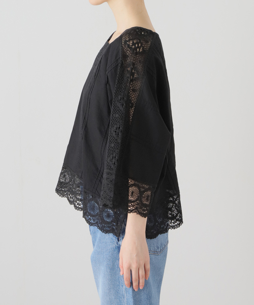 La TOTALITE（ラトータリテ）の「【ne Quittez pas/ヌキテパ 】CAMBRIC*LACE TOP（シャツ/ブラウス・レディース・ホワイト/ブラック・FREE）」の8枚目の写真