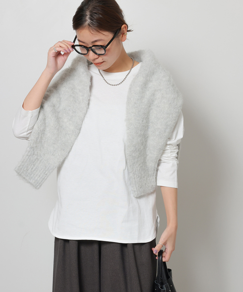 JOURNAL STANDARD relume(ジャーナルスタンダード レリューム)の「《追加2》USAコットンロングラウンドプルオーバー(Tシャツ/カットソー・レディース・ホワイト・FREE)」の6枚目の写真