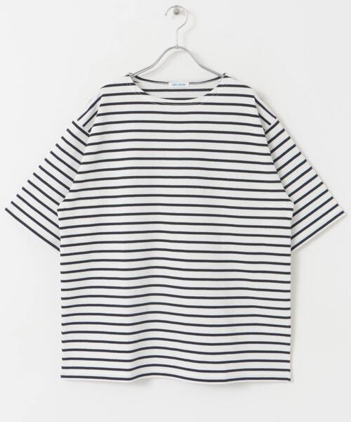 FORK&SPOON(フォークアンドスプーン)の「FORK&SPOON ボートネックボーダーショートスリーブ(Tシャツ/カットソー・メンズ・ブルー系その他/グリーン系その他/グレー系その他/ホワイト系その他・4/5)」の9枚目の写真