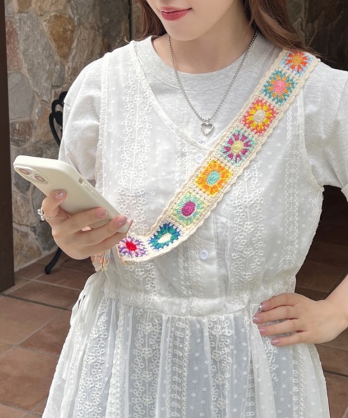 セール】クロシェ編みマルチショルダーストラップ（スマホグッズ