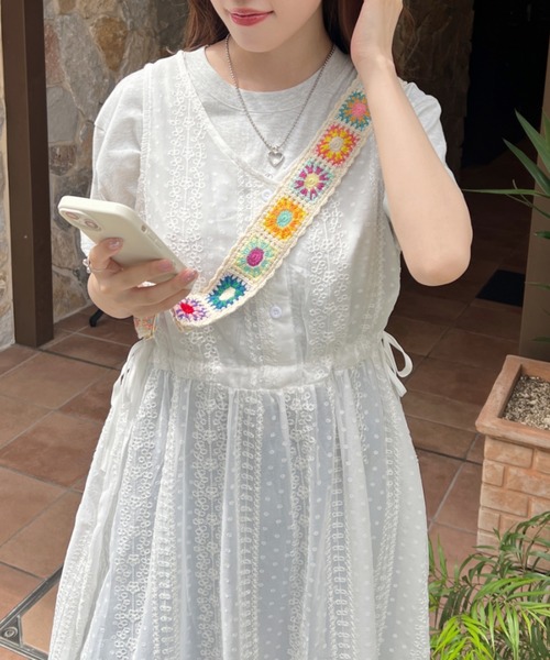 セール】クロシェ編みマルチショルダーストラップ（スマホグッズ