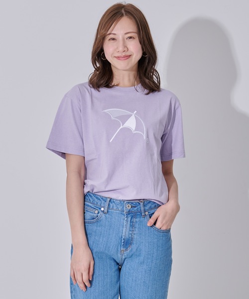 Arnold Palmer(アーノルドパーマー)の「CYCLO 天竺 シェア アンブレラ ロゴ Tシャツ(Tシャツ/カットソー・レディース・パープル/グレー/ホワイト/ブルーグレー・L/M/S/XS/LL)」の6枚目の写真