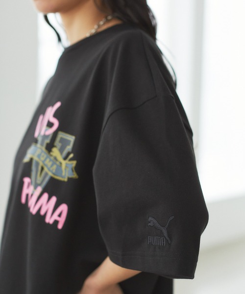 PUMA(プーマ)の「【PUMA】VIS別注 オリジナルロゴオーバーサイズTシャツ(Tシャツ/カットソー・レディース・ブラック/ホワイト系その他・L/M)」の6枚目の写真