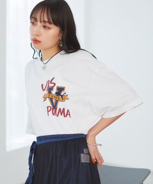 PUMA(プーマ)の「【PUMA】VIS別注 オリジナルロゴオーバーサイズTシャツ(Tシャツ/カットソー・レディース・ブラック/ホワイト系その他・L/M)」の9枚目の写真
