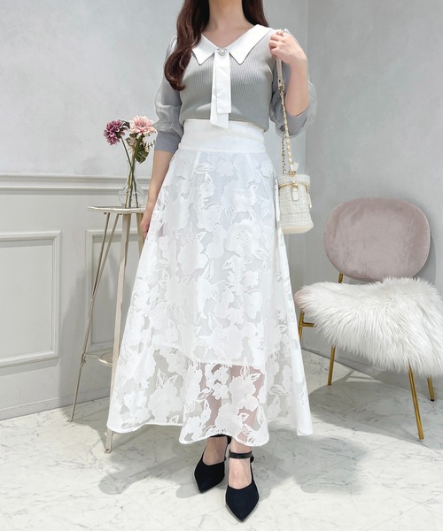 apres jour（アプレジュール）の「オーガンジーパフスリーブニットトップス【ZOZOTOWN限定アイテム】（ニット/セーター・レディース・ピンク/ブルーグレー/ブラック・フリー/X-LARGE）」の19枚目の写真