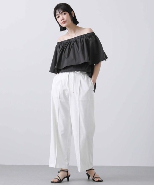 Gready Brilliant（グレディブリリアン）の「ＲＬピンタックセミワイドパンツ（その他パンツ・レディース・オフホワイト/ブラック/ブラウン・36/38）」の13枚目の写真