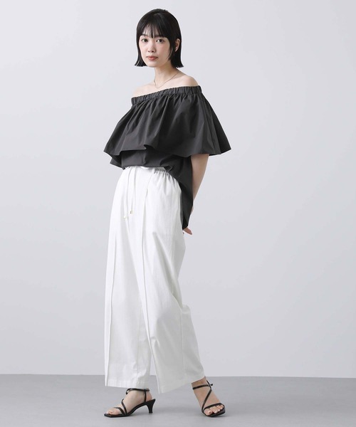 Gready Brilliant（グレディブリリアン）の「ＲＬピンタックセミワイドパンツ（その他パンツ・レディース・オフホワイト/ブラック/ブラウン・36/38）」の14枚目の写真