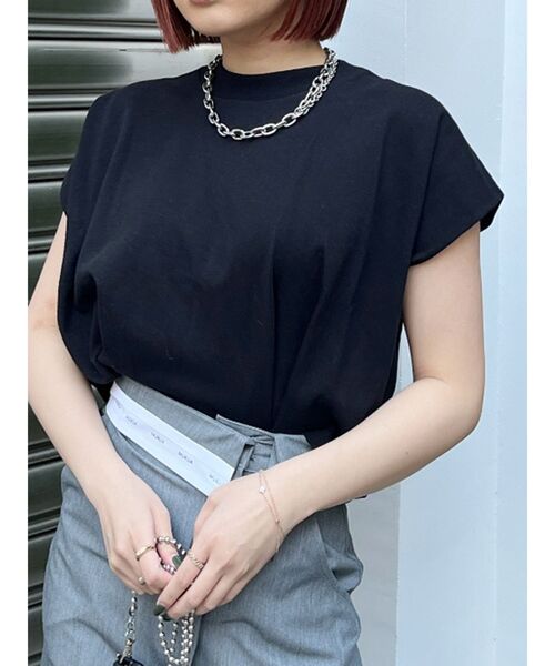 MURUA(ムルーア)の「ヘムタックタンクトップ(Tシャツ/カットソー・レディース・ホワイト/ピンク/モカ/イエロー/ブラック・FREE)」の2枚目の写真