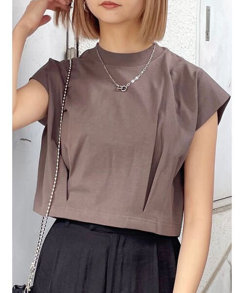 MURUA(ムルーア)の「ヘムタックタンクトップ(Tシャツ/カットソー・レディース・ホワイト/ピンク/モカ/イエロー/ブラック・FREE)」の3枚目の写真