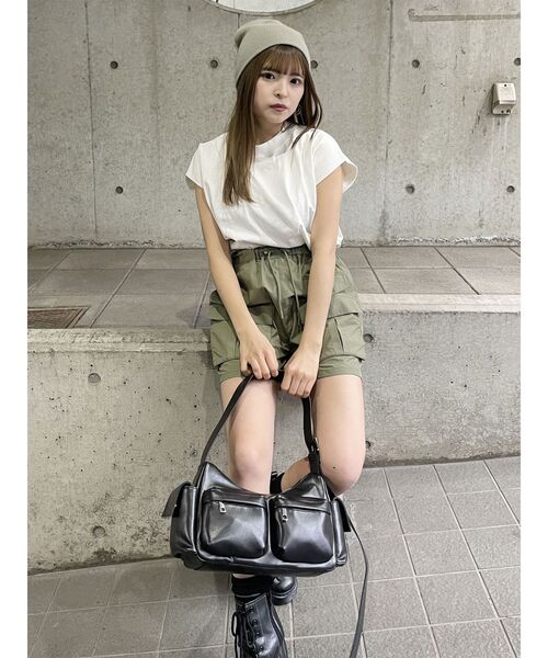 MURUA(ムルーア)の「ヘムタックタンクトップ(Tシャツ/カットソー・レディース・ホワイト/ピンク/モカ/イエロー/ブラック・FREE)」の6枚目の写真