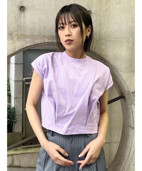 MURUA(ムルーア)の「ヘムタックタンクトップ(Tシャツ/カットソー・レディース・ホワイト/ピンク/モカ/イエロー/ブラック・FREE)」の12枚目の写真