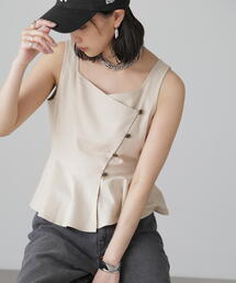 FREE'S MART | ◆麻混アシメボタンペプラムブラウス(シャツ/ブラウス)