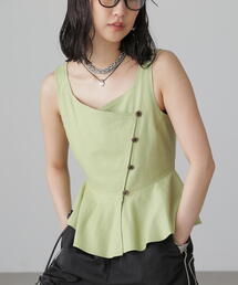 FREE'S MART | ◆麻混アシメボタンペプラムブラウス(シャツ/ブラウス)