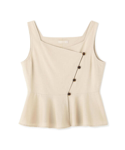 FREE'S MART（フリーズマート）の「◆麻混アシメボタンペプラムブラウス（シャツ/ブラウス・レディース・ブラウン/ライトグリーン/ベージュ・FREE）」の10枚目の写真