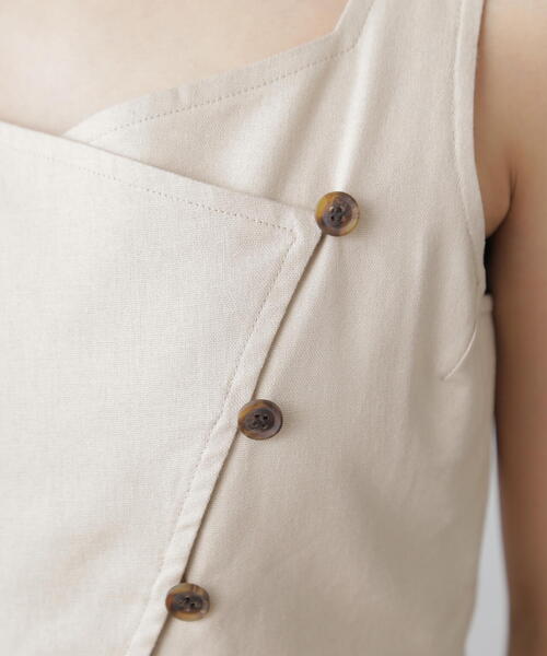 FREE'S MART（フリーズマート）の「◆麻混アシメボタンペプラムブラウス（シャツ/ブラウス・レディース・ブラウン/ライトグリーン/ベージュ・FREE）」の22枚目の写真