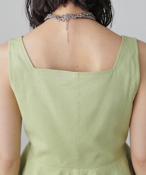 FREE'S MART（フリーズマート）の「◆麻混アシメボタンペプラムブラウス（シャツ/ブラウス・レディース・ブラウン/ライトグリーン/ベージュ・FREE）」の8枚目の写真