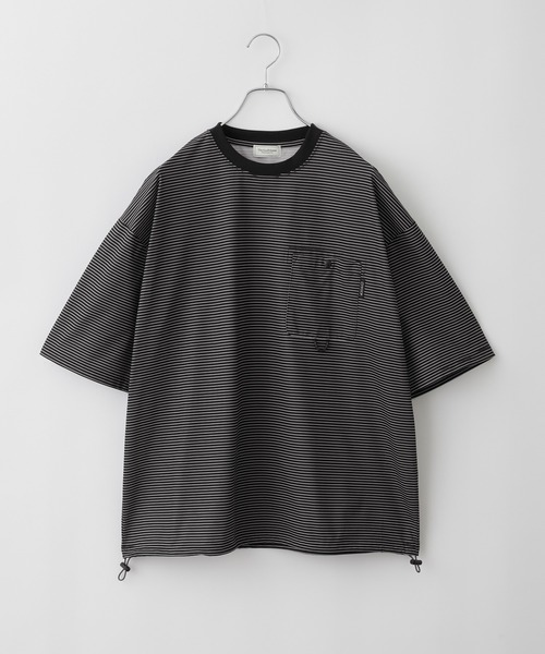 THE CRAFT CREW PRODUCTS（ザクラフトクループロダクツ）の「【THE CRAFT CREW PRODUCTS】テックファブリック ドローコード ビッグシルエット クルーネックポケット半袖Tシャツ / 接触冷感・吸水速乾（Tシャツ/カットソー）」｜詳細画像