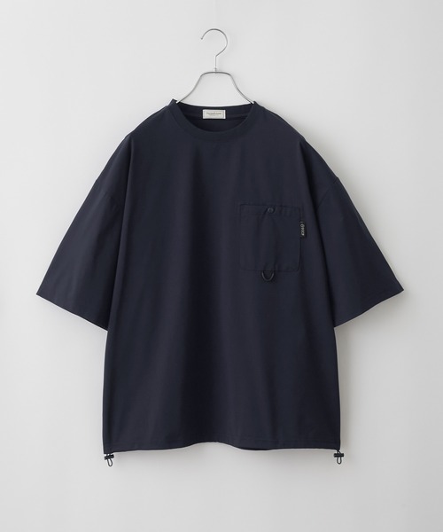 THE CRAFT CREW PRODUCTS（ザクラフトクループロダクツ）の「【THE CRAFT CREW PRODUCTS】テックファブリック ドローコード ビッグシルエット クルーネックポケット半袖Tシャツ / 接触冷感・吸水速乾（Tシャツ/カットソー）」｜詳細画像