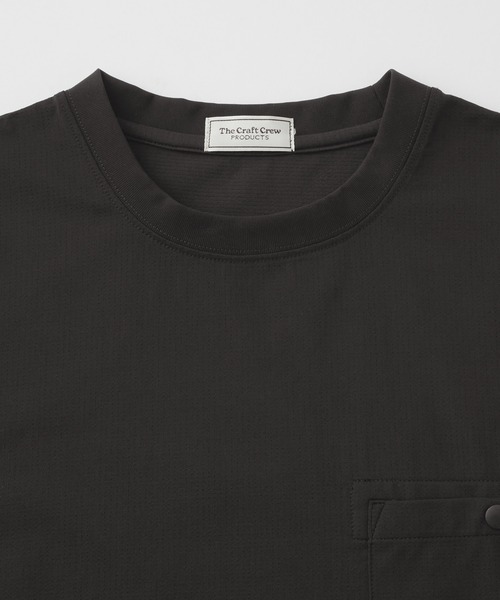 THE CRAFT CREW PRODUCTS（ザクラフトクループロダクツ）の「【THE CRAFT CREW PRODUCTS】テックファブリック ドローコード ビッグシルエット クルーネックポケット半袖Tシャツ / 接触冷感・吸水速乾（Tシャツ/カットソー）」｜詳細画像