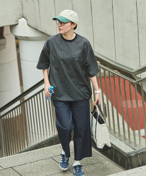 THE CRAFT CREW PRODUCTS（ザクラフトクループロダクツ）の「【THE CRAFT CREW PRODUCTS】テックファブリック ドローコード ビッグシルエット クルーネックポケット半袖Tシャツ / 接触冷感・吸水速乾（Tシャツ/カットソー）」｜詳細画像