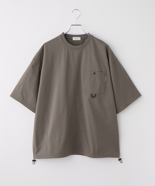THE CRAFT CREW PRODUCTS（ザクラフトクループロダクツ）の「【THE CRAFT CREW PRODUCTS】テックファブリック ドローコード ビッグシルエット クルーネックポケット半袖Tシャツ / 接触冷感・吸水速乾（Tシャツ/カットソー）」｜詳細画像