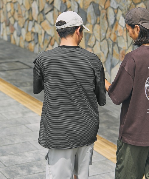 THE CRAFT CREW PRODUCTS（ザクラフトクループロダクツ）の「【THE CRAFT CREW PRODUCTS】テックファブリック ドローコード ビッグシルエット クルーネックポケット半袖Tシャツ / 接触冷感・吸水速乾（Tシャツ/カットソー）」｜詳細画像