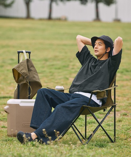 THE CRAFT CREW PRODUCTS(ザクラフトクループロダクツ)の「【EPIX AIRシリーズ】<セットアップ対応>マルチファンクショナル ドローコード ビッグシルエット クルーネック半袖ポケットTシャツ / 接触冷感・クイックドライ・UVカット【THE CRAFT CREW PRODUCTS】(Tシャツ/カットソー・メンズ・ダークグリーン/ブラウン系/チャコール/ネイビー/ブラック系/グレイッシュベージュ/ブラック/ライトグレー/ネイビー系/ネイビー系1/モカ/ダークブラウン/オリーブ・S/M/L)」の22枚目の写真