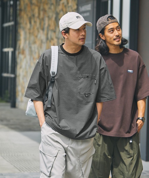 THE CRAFT CREW PRODUCTS（ザクラフトクループロダクツ）の「【THE CRAFT CREW PRODUCTS】テックファブリック ドローコード ビッグシルエット クルーネックポケット半袖Tシャツ / 接触冷感・吸水速乾（Tシャツ/カットソー）」｜詳細画像