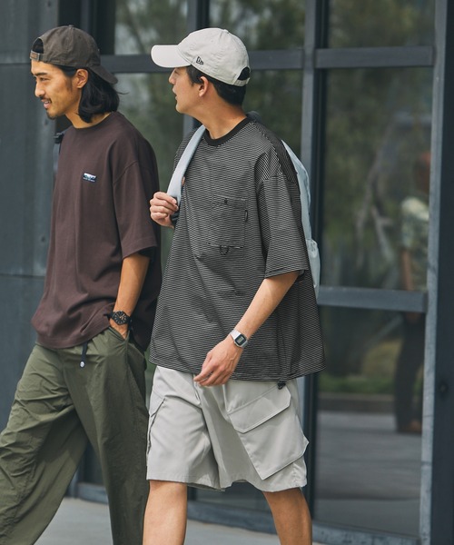 THE CRAFT CREW PRODUCTS（ザクラフトクループロダクツ）の「【THE CRAFT CREW PRODUCTS】テックファブリック ドローコード ビッグシルエット クルーネックポケット半袖Tシャツ / 接触冷感・吸水速乾（Tシャツ/カットソー）」｜詳細画像