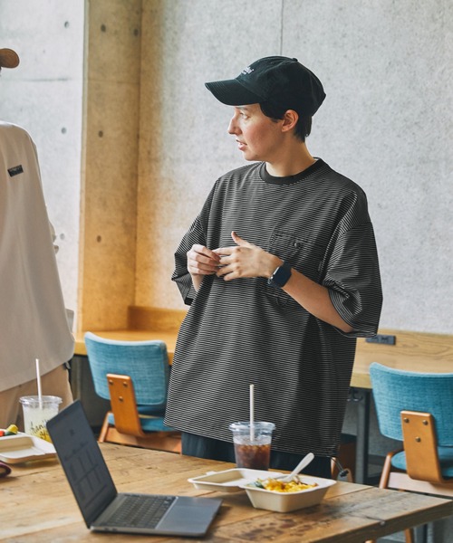 THE CRAFT CREW PRODUCTS（ザクラフトクループロダクツ）の「【THE CRAFT CREW PRODUCTS】テックファブリック ドローコード ビッグシルエット クルーネックポケット半袖Tシャツ / 接触冷感・吸水速乾（Tシャツ/カットソー）」｜詳細画像