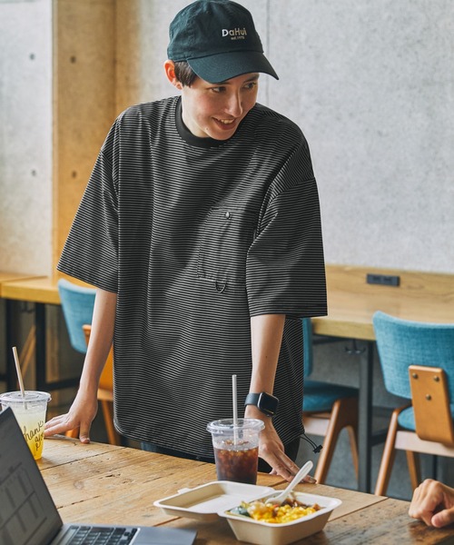 THE CRAFT CREW PRODUCTS（ザクラフトクループロダクツ）の「【THE CRAFT CREW PRODUCTS】テックファブリック ドローコード ビッグシルエット クルーネックポケット半袖Tシャツ / 接触冷感・吸水速乾（Tシャツ/カットソー）」｜詳細画像