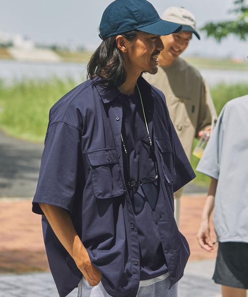 THE CRAFT CREW PRODUCTS（ザクラフトクループロダクツ）の「【THE CRAFT CREW PRODUCTS】テックファブリック ドローコード ビッグシルエット クルーネックポケット半袖Tシャツ / 接触冷感・吸水速乾（Tシャツ/カットソー）」｜詳細画像