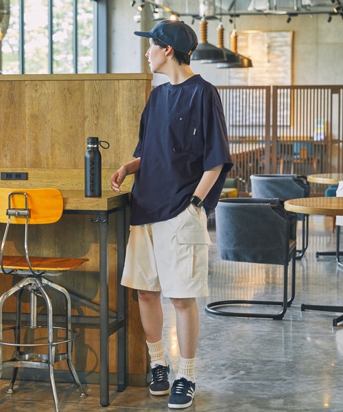THE CRAFT CREW PRODUCTS（ザクラフトクループロダクツ）の「【THE CRAFT CREW PRODUCTS】テックファブリック ドローコード ビッグシルエット クルーネックポケット半袖Tシャツ / 接触冷感・吸水速乾（Tシャツ/カットソー）」｜詳細画像