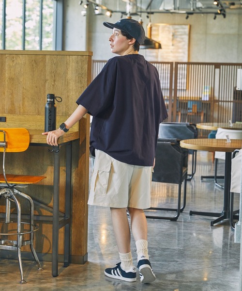 THE CRAFT CREW PRODUCTS（ザクラフトクループロダクツ）の「【THE CRAFT CREW PRODUCTS】テックファブリック ドローコード ビッグシルエット クルーネックポケット半袖Tシャツ / 接触冷感・吸水速乾（Tシャツ/カットソー）」｜詳細画像