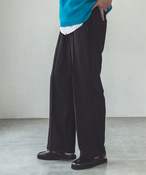 417 EDIFICE（フォーワンセブンエディフィス）の「”ドビージャージ”パンツ（スラックス・メンズ・ブラック/ベージュ/ブラウン・MEDIUM/LARGE）」の2枚目の写真