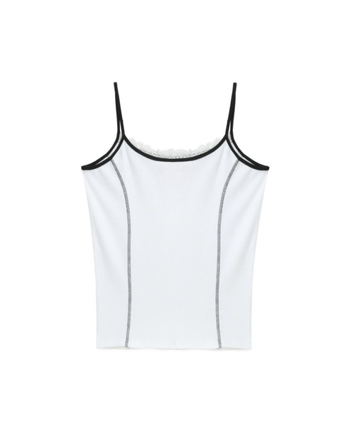 A BATHING APE（アベイシングエイプ）の「RIBBEDACE TRIMMED VEST（タンクトップ・レディース・ホワイト・SMALL）」の2枚目の写真