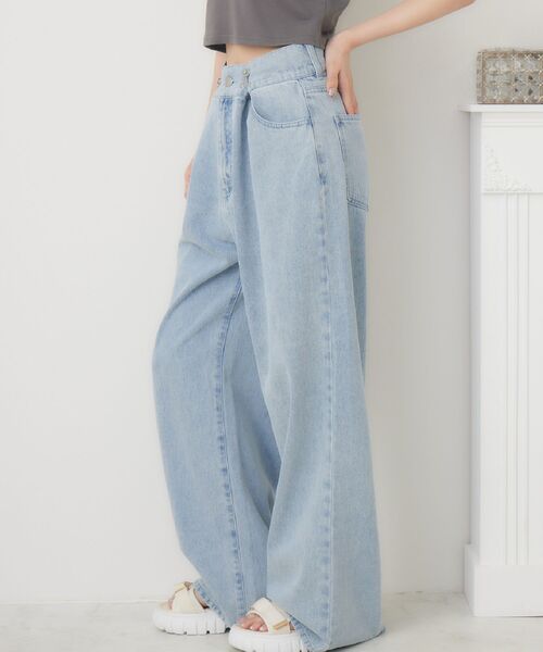 ems excite（エムズエキサイト）の「ウエストホックデニムPT（デニムパンツ・レディース・ブラック/ブルー系その他5/ライトブルー/ブルー・MEDIUM/SMALL）」の3枚目の写真