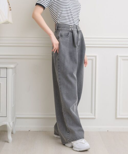 ems excite（エムズエキサイト）の「ウエストホックデニムPT（デニムパンツ・レディース・ブラック/ブルー系その他5/ライトブルー/ブルー・MEDIUM/SMALL）」の6枚目の写真