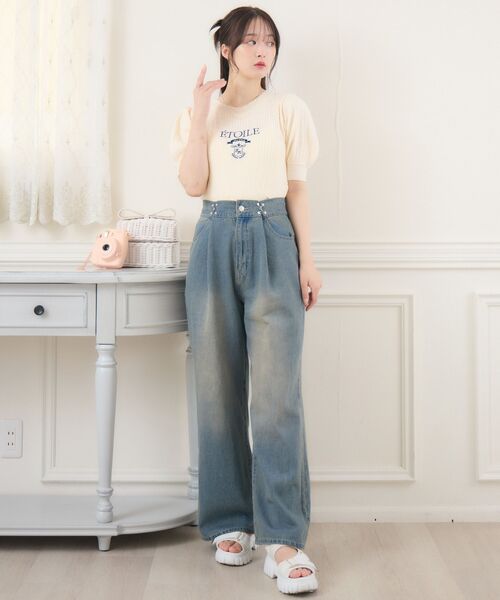 ems excite（エムズエキサイト）の「ウエストホックデニムPT（デニムパンツ・レディース・ブラック/ブルー系その他5/ライトブルー/ブルー・MEDIUM/SMALL）」の9枚目の写真