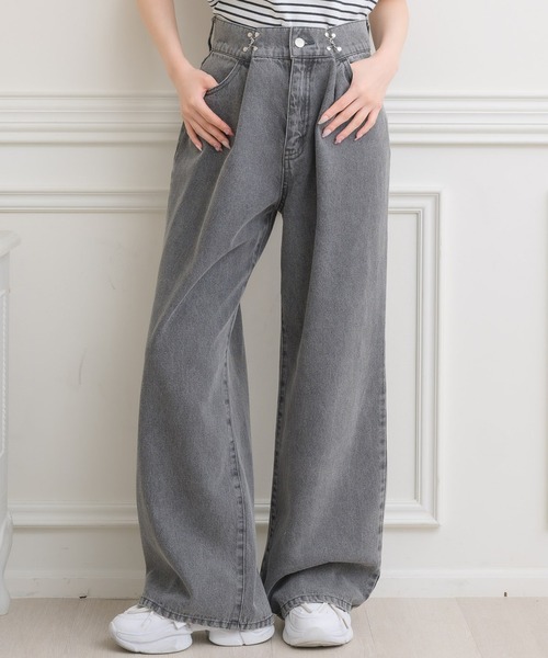 ems excite（エムズエキサイト）の「ウエストホックデニムPT（デニムパンツ・レディース・ブラック/ブルー系その他5/ライトブルー/ブルー・MEDIUM/SMALL）」の2枚目の写真