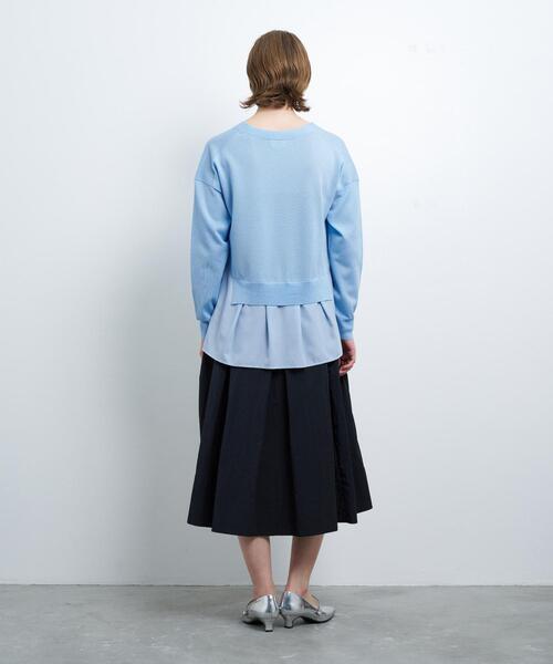 LANVIN en Bleu（ランバンオンブルー）の「Vネックコンビカーディガン（カーディガン/ボレロ・レディース・グレー/ブルー系その他/ブラック・38）」の7枚目の写真