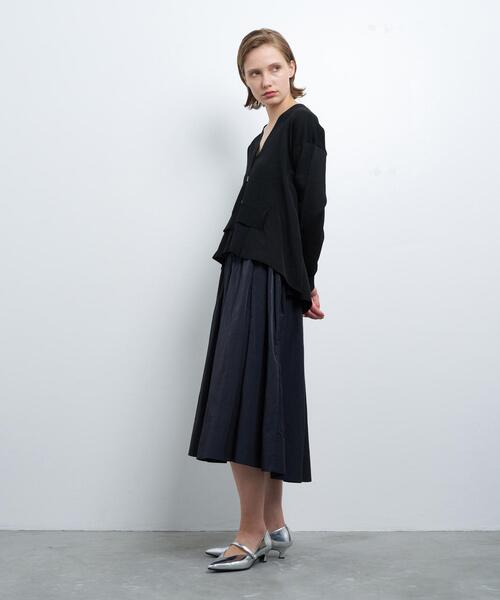 LANVIN en Bleu（ランバンオンブルー）の「Vネックコンビカーディガン（カーディガン/ボレロ・レディース・グレー/ブルー系その他/ブラック・38）」の12枚目の写真