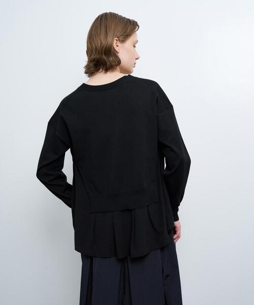 LANVIN en Bleu（ランバンオンブルー）の「Vネックコンビカーディガン（カーディガン/ボレロ・レディース・グレー/ブルー系その他/ブラック・38）」の15枚目の写真