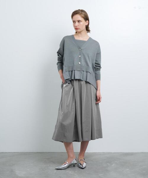 LANVIN en Bleu（ランバンオンブルー）の「Vネックコンビカーディガン（カーディガン/ボレロ・レディース・グレー/ブルー系その他/ブラック・38）」の17枚目の写真