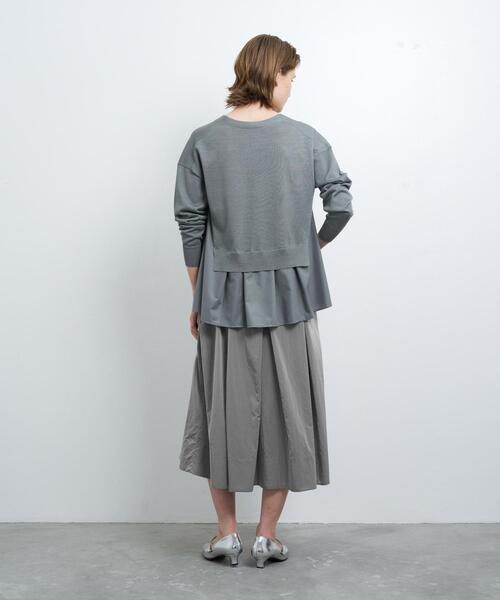 LANVIN en Bleu（ランバンオンブルー）の「Vネックコンビカーディガン（カーディガン/ボレロ・レディース・グレー/ブルー系その他/ブラック・38）」の20枚目の写真