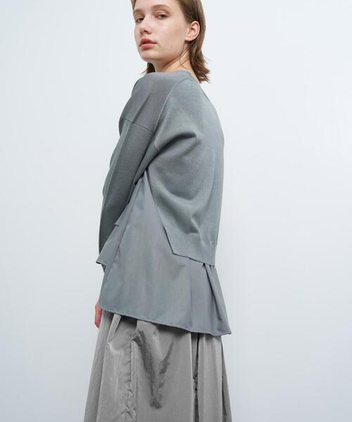 LANVIN en Bleu（ランバンオンブルー）の「Vネックコンビカーディガン（カーディガン/ボレロ・レディース・グレー/ブルー系その他/ブラック・38）」の22枚目の写真