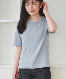 袖ロゴ刺繍リブトップス【シンプル・着回し】