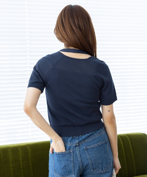 3.3 Field Trip （3.3フィールドトリップ）の「3.3 Field Trip／マフラー付きニットT（ニット/セーター・レディース・レッド/ホワイト/ネイビー・FREE）」の8枚目の写真