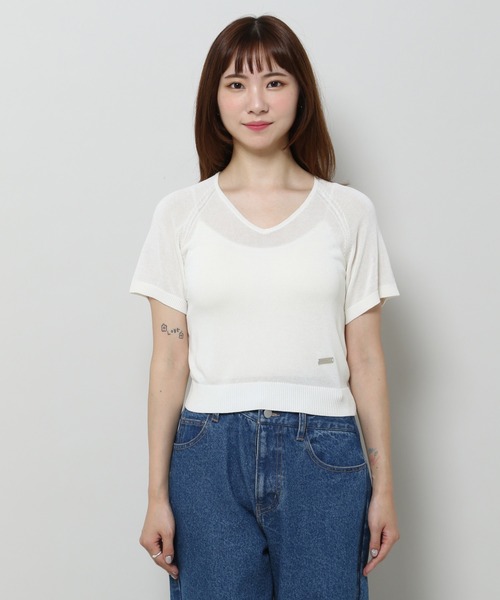 3.3 Field Trip （3.3フィールドトリップ）の「3.3 Field Trip／マフラー付きニットT（ニット/セーター・レディース・レッド/ホワイト/ネイビー・FREE）」の16枚目の写真